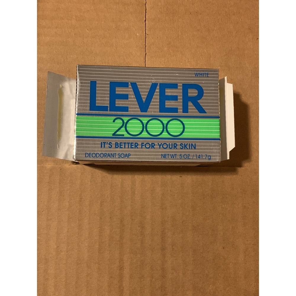 VTG NOS NEW Lever 2000‎ White Deodorant Soap Bar ~ 5oz SIZE ~ DISCONTINUED HTF